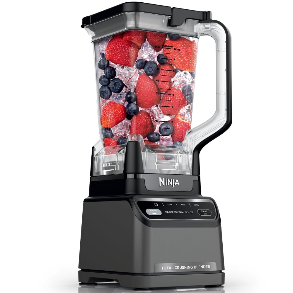 Ninja Professional Blender 2.0 | Smoothie Maker, Drink Mixer, Grinder, Ice Crusher | Total Crushing Technology, Auto-iQ Program, 1200W Power, XL 72-oz. Pitcher | Dark Grey | BR201AMZ