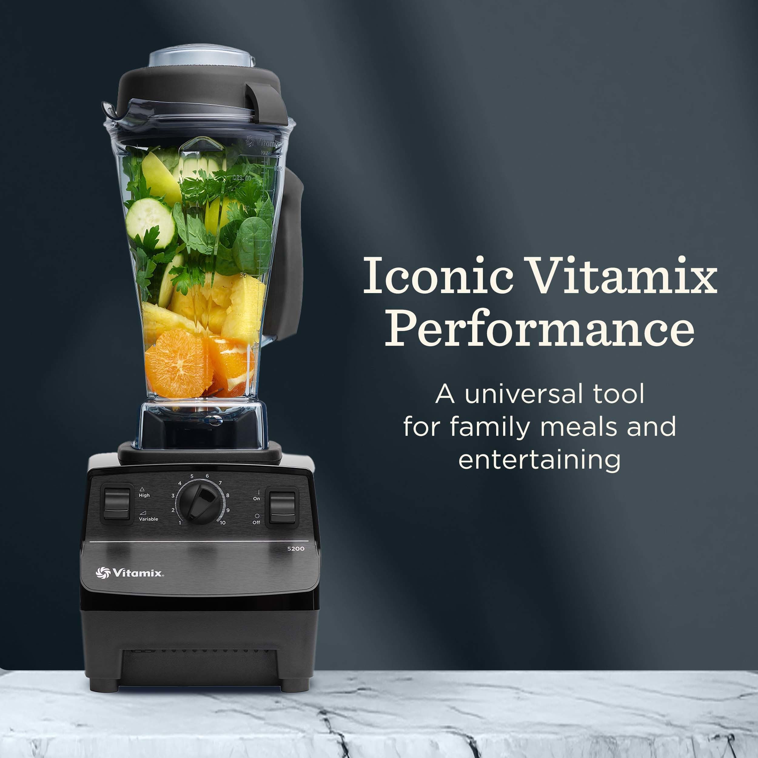 Vitamix 5200 Blender, Professional-Grade Blender for Smoothies, Soups, Ice Cream and More, Stainless-Steel Blades, Self-Cleaning Kitchen Appliance, 64 Oz Container, White