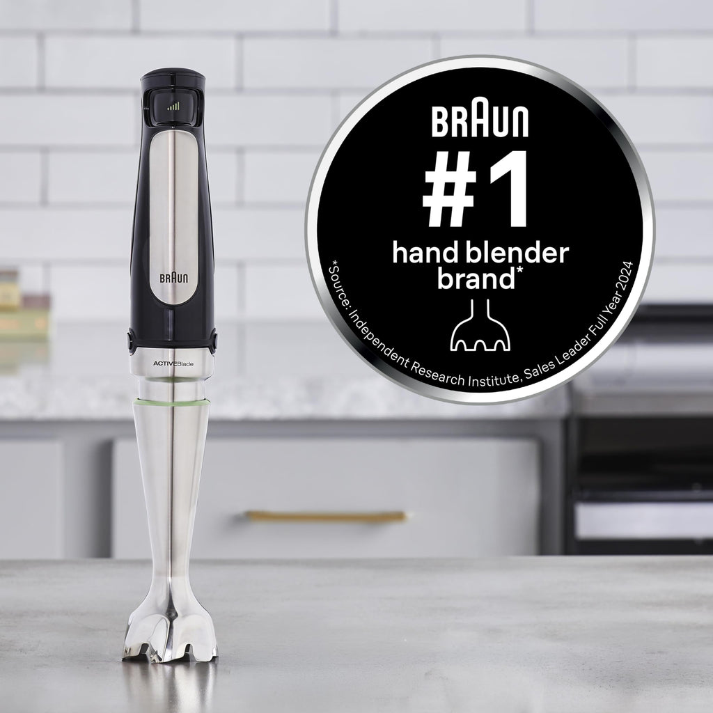 Braun MultiQuick 7 3-in-1 Immersion Blender with Food Processor – Powerful Handheld Electric Stick - Emulsifier for Chopping, Beating & Whisking - Ideal for Soup, Puree, Smoothies & More