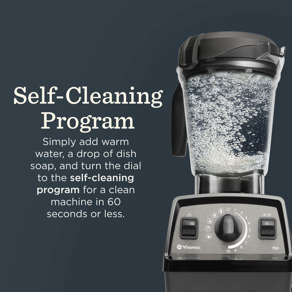 Vitamix Propel Series 750 Professional-Grade Blender with Four Blending Programs for Smoothies, Soups and More, Self-Cleaning, Stainless-Steel Blades, 64 Oz Container, Black