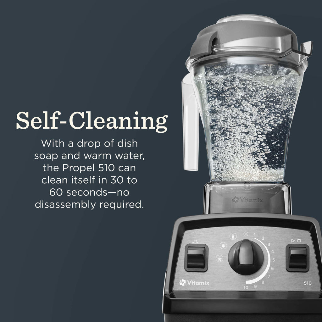 Vitamix Propel Series 510 Blender with Three Blending Programs, Professional-Grade Blender for Smoothies and More, Stainless-Steel Blades, Self-Cleaning Kitchen Appliance, 48 Oz Container, Black